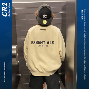 fearofgod复线硅胶字母圆领卫衣男女essentials高街宽松嘻哈潮