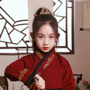 儿童汉服女童头饰女童古装配饰公主流苏发夹花木兰古风发冠头钗女