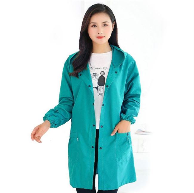 工作服罩衣做饭带扣工厂全包前面扣子仓库防尘套褂纽扣工装护衣开