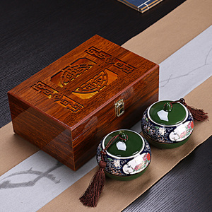 明前绿茶叶罐礼盒包装龙井红茶黑枸杞藏红花药粉陶瓷通用款礼品木