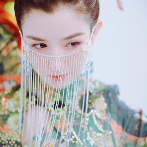 哈尼克孜同款面纱遮面帘古风遮脸米珠流苏脸帘头帘仙女汉服古装