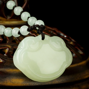 和田玉宝宝平安锁吊坠婴儿玉锁挂件富贵长命锁童锁项链饰品男女