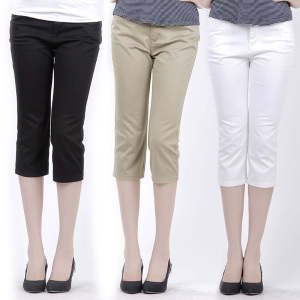 夏季妈妈七分裤宽松外穿棉弹力休闲薄款直筒中裤大码澜瑟岛旗舰店