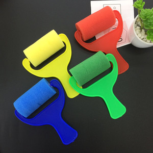 彩色海绵刷滚筒儿童绘画美术用品 幼儿园教具涂鸦工具