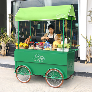 夜市摆摊小推车早餐车炸串车水果四轮售货车移动摊位美食地摊车