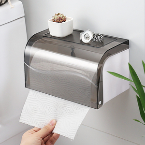 卫生间吸盘纸巾盒壁挂纸巾架厨房卫生纸架免打孔抽纸盒厕所卷纸盒