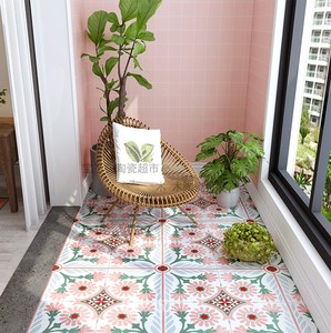 北京瓷砖包邮300x300粉红色花砖拼花艺术厨卫阳台墙地砖北欧复古