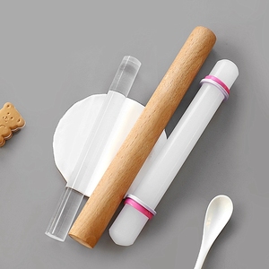 烘焙工具擀面杖翻糖擀面棍不沾塑料硅胶亚克力饺子皮擀面棒带垫圈