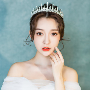 新娘皇冠头饰2018新款结婚大气森系仙美公主王冠婚纱婚礼白纱饰品