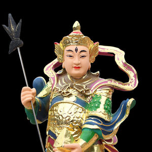 二郎神神像二郎真君站杨戬摆件12寸居家供奉镇宅彩绘树脂道教佛像