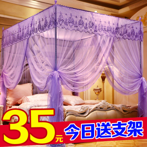 新款蚊帐1.8m床双人家用1.8x2.0米加密加厚公主风1.5m床支架纹帐