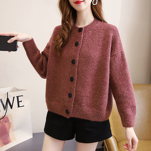 毛衣开衫女外套加厚韩版宽松2020秋冬新款百搭显瘦短款针织上衣女