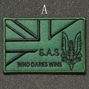 刺绣魔术贴微标外军创意sas组织方形旗子臂章可做背包贴微章标志