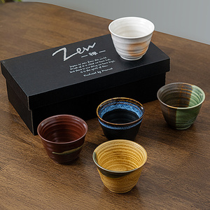 2022新款茶杯 日本进口侘寂风杯子 濑户烧自然流陶瓷茶具礼盒