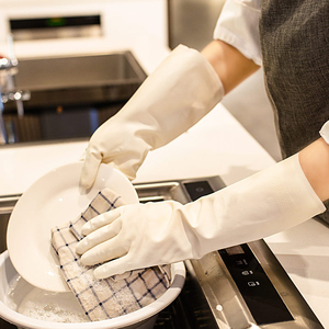 丁腈橡胶刷碗手套男家务洗衣服防水耐用女厨房家用清洁完加绒洗碗