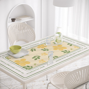 硅胶桌布轻奢高级感防水防油防烫免洗无味餐桌垫清新长方形茶几垫