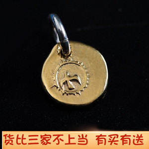野马庄园手作goros 高桥吾郎风格18k金 中号金饼吊坠 m号  实心