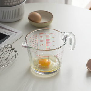 家用高硼硅玻璃量杯刻度杯生活食品级耐高温大容量厨房烘焙工具