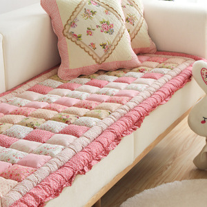 粉色的三人沙发垫