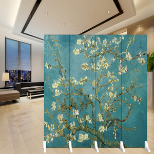 日式遮挡屏风樱花时尚客厅餐烤日本料理拍照摄影折叠美容隔断布艺