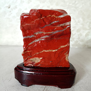 天然奇石南非红碧玉鸡血红原石头树化玉三彩玉雕刻石头收藏太湖石