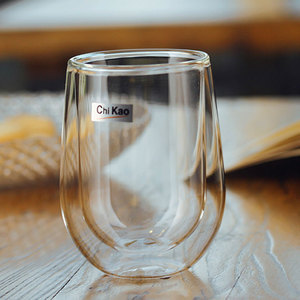 chikao奇高玻璃茶杯玉兰双层杯透明耐热玻璃茶具功夫茶具玻璃杯
