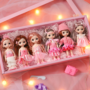 小芭比娃娃换装套装大礼盒玩具女孩公主关节羊洋娃娃迷你仿真精致