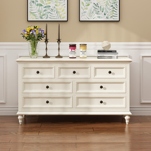 美式斗柜实木欧式白色五六斗橱简约现代抽屉式客厅卧室收纳储物柜