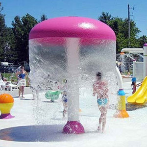 儿童水上乐园戏水小品玻璃钢淋水蘑菇游泳池喷水玩具戏水小样设备