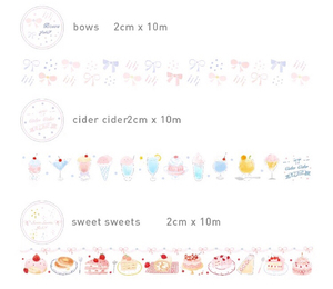 JY杂货 家卉 sweet sweets|cider cider|bows 和纸胶带分装 整卷