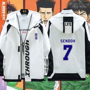 动漫灌篮高手陵南7号周边衣服字母夹克连帽上衣外套青少年男女en