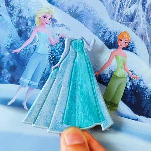 爱莎公主换装贴纸书儿童冰雪奇缘女孩3d立体泡泡贴反复粘贴贴画