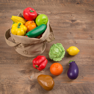 FritzS新年礼物仿真布袋水果蔬菜食物模型儿童厨房过家家礼物玩具