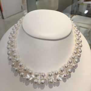 *日本代购 mikimoto 御木本 18k金 阿古屋珍珠 全珠 蕾丝连项链