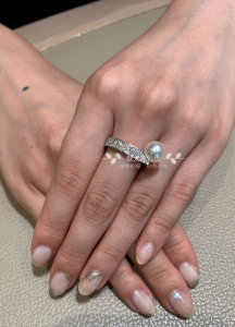 代购 mikimoto 御木本 18k 阿古屋珍珠 白蝶珍珠 金珠 钻石 戒指