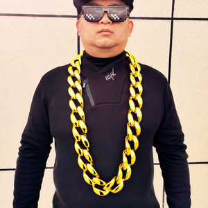 爆款配饰大金链子男粗潮假道具塑料超搞笑抖音直播金项链土豪网红