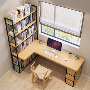 转角书桌书架组合儿童