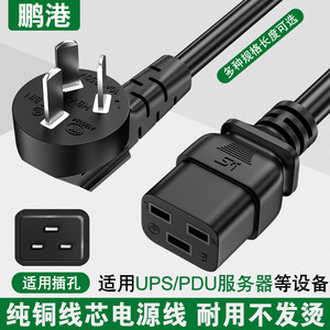 国标UPS/PDU电源线10A16A插头转C19服务器大功率三孔1.5/2.5平方