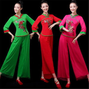 杨丽萍广场舞服装秧歌服表演出服2024年新款套装扇子舞民族舞蹈服