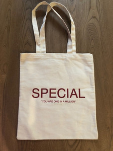 韩国ins红字母购物袋单肩环保袋SPECIAL薄款简约红字母个性书袋包