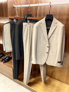 正品代购Zegna/杰尼亚24春夏新款男士商务休闲平驳领抗皱西装套装