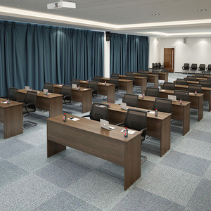 雨贤双人课桌会议长桌油漆培训桌2人3人条桌板式会议室桌椅条形桌