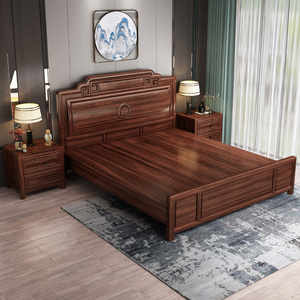 高档现代中式实木床
