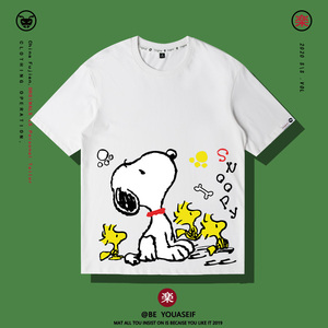 史努比联名t恤短袖王一博同款衣服千玺色snoppy旗舰店官方旗舰男