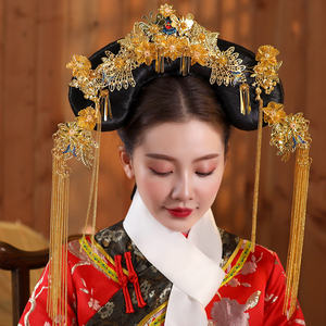 如懿传同款旗头假发燕尾影楼写真演出皇后妃子旗装假发旗头2人付款55