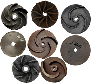 水泵配件开式6叶污水叶20*132叶轮污水泵水叶叶片铸铁20*147叶轮