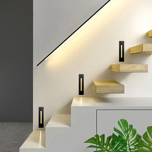 网红走道走廊嵌入式感应灯地角楼道楼梯踏步感应灯过道家用地灯