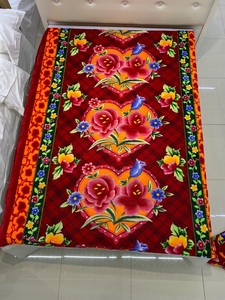 金丝绒加厚保暖床单笠被套毯 婚庆用品单件经典花型更暖和 正品