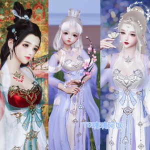 剑网3剑三曲塘盒子 二代花朝盒子 红曲塘蓝曲塘衣服 红蓝兔白兔黑