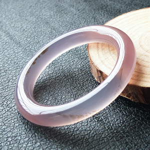 天然灰冰紫玛瑙玉髓手镯圆条花草镯子原矿玉手环正品包邮价格06615